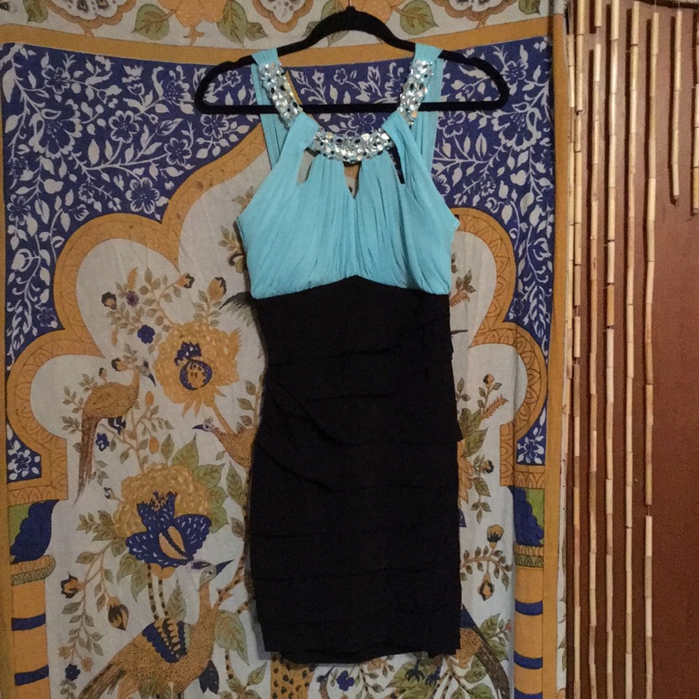 Black and blue dress